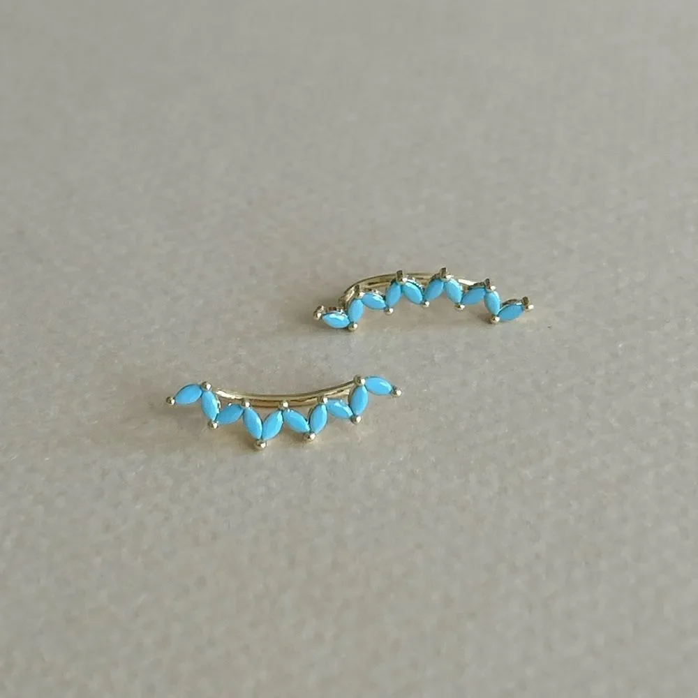 Blue Leaf Earrings M1366